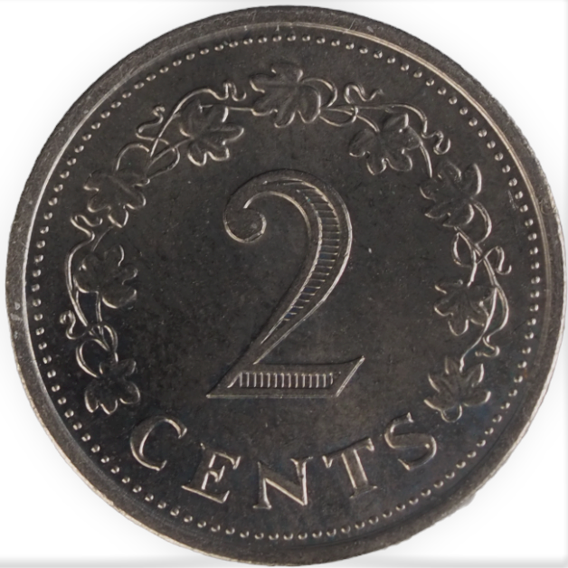 2 Cents Malta 1972 Coin KM# 9