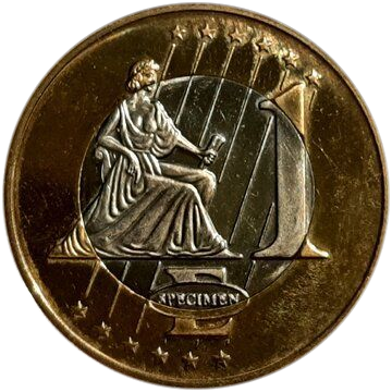 EURO Specimen Coin, Belgium, 1997 – 1 Euro – Trial Strike