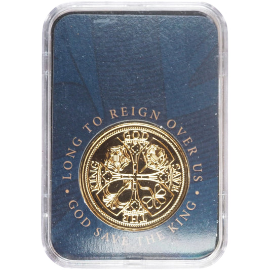 God Save The King Commemorative Medal 24 Carat Gold-Plated