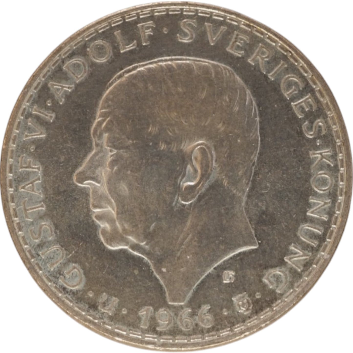 King Gustaf VI Adolf 5 Kr (1966) Coin