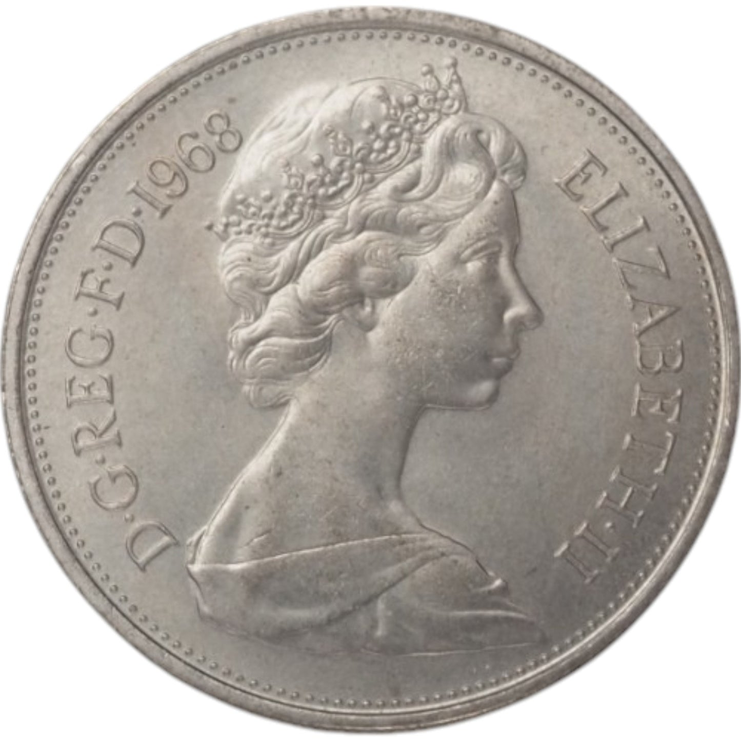 1968 Queen Elizabeth II 10 Pence Coin - UK