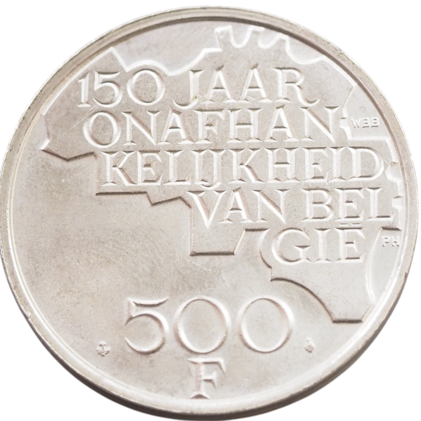Belgium 500 Francs 1980 silver coin – “150 Jaar Onafhankelijkheid van België”