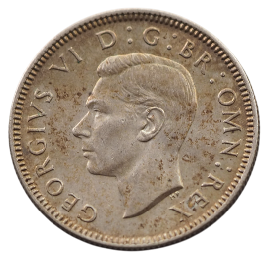 United Kingdom 1 Shilling 1946 (Scotland reverse) – King George VI, .500 silver.