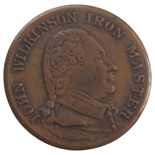 1790 Great Britain John Wilkinson Half Penny Coin, Iron Master