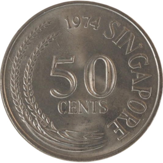 1974 Singapore 50 Cents Coin