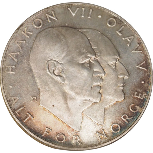 1970 Norway 25 Kroner Coin Frigjøringen Royal Portrait Front