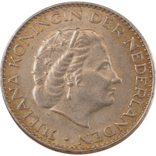 1965 Dutch 10 Gulden Coin – Queen Juliana of the Netherlands, Silver