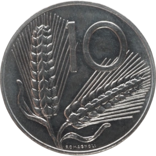 Italian 10 Lira Coin (2000) - Wheat and Plough Design