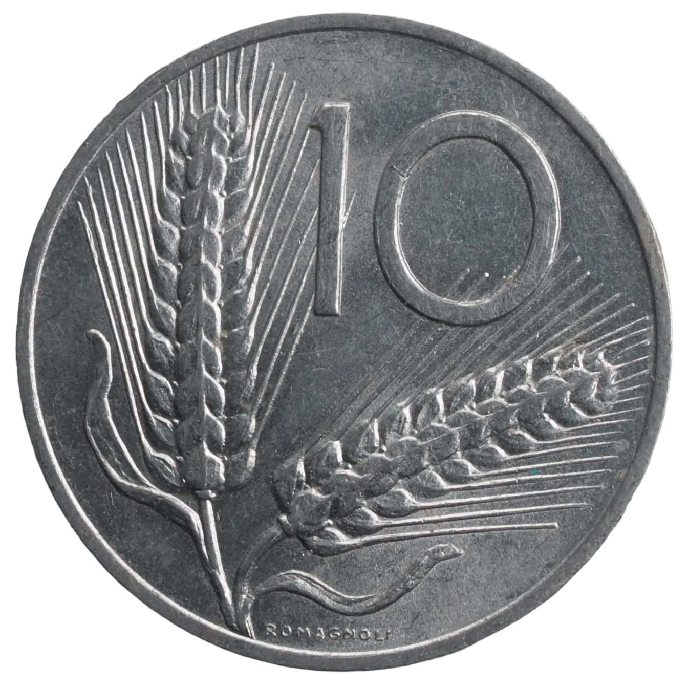 Obverse of 10 Lire Italy 1954 Coin KM# 93