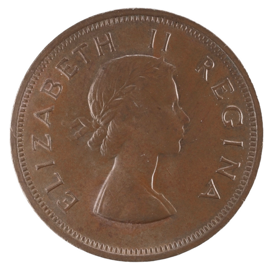 1954 South Africa 1D Penny aUNC Rare Coin