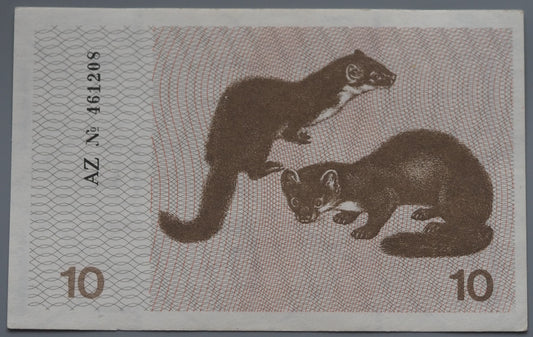 Lithuania 10 Talonas 1991 banknote – pine martens reverse, UNC