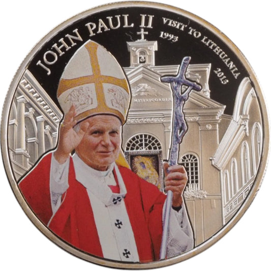 2013 Pope John Paul II Lithuania Visit Coin - Proof Condition