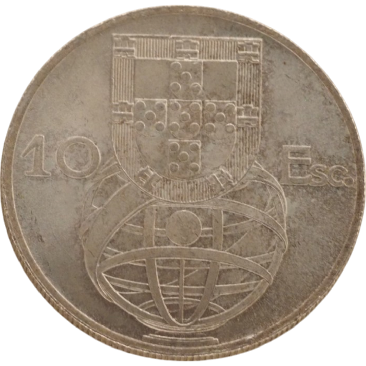 Portuguese 10 Escudos Silver Coin (1955)