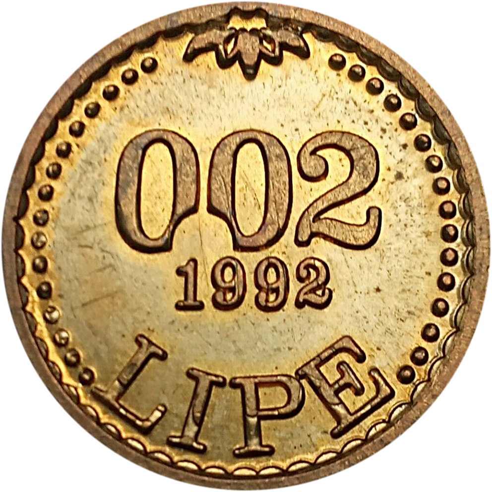 Slovenia, 0.02 Lipe 1992, Ljubljana Coin, X# Tn 5