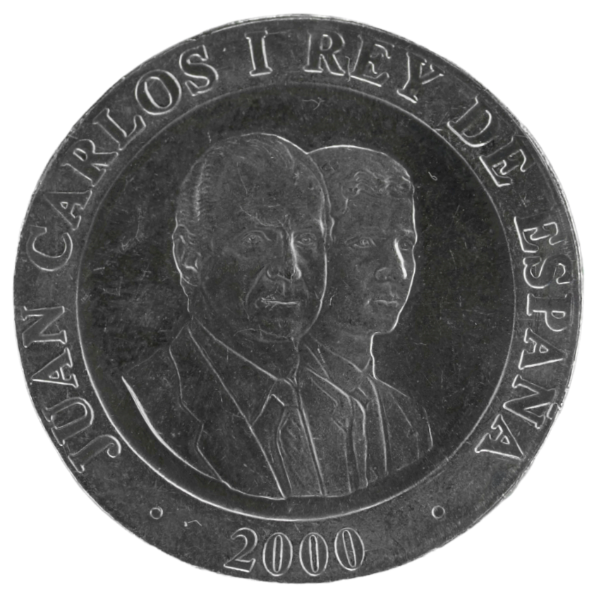 2000 Spain 200 Pesetas Coin - King Juan Carlos I
