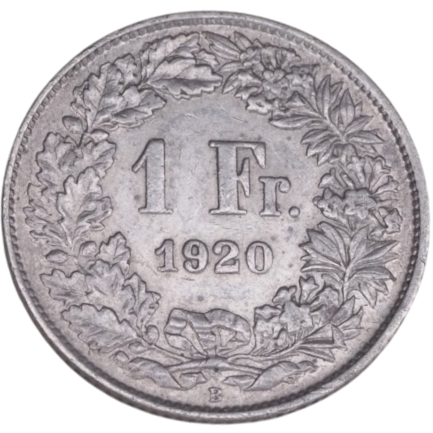 Swiss 1 Franc Coin (1920) – Vintage Helvetia Design – Silver