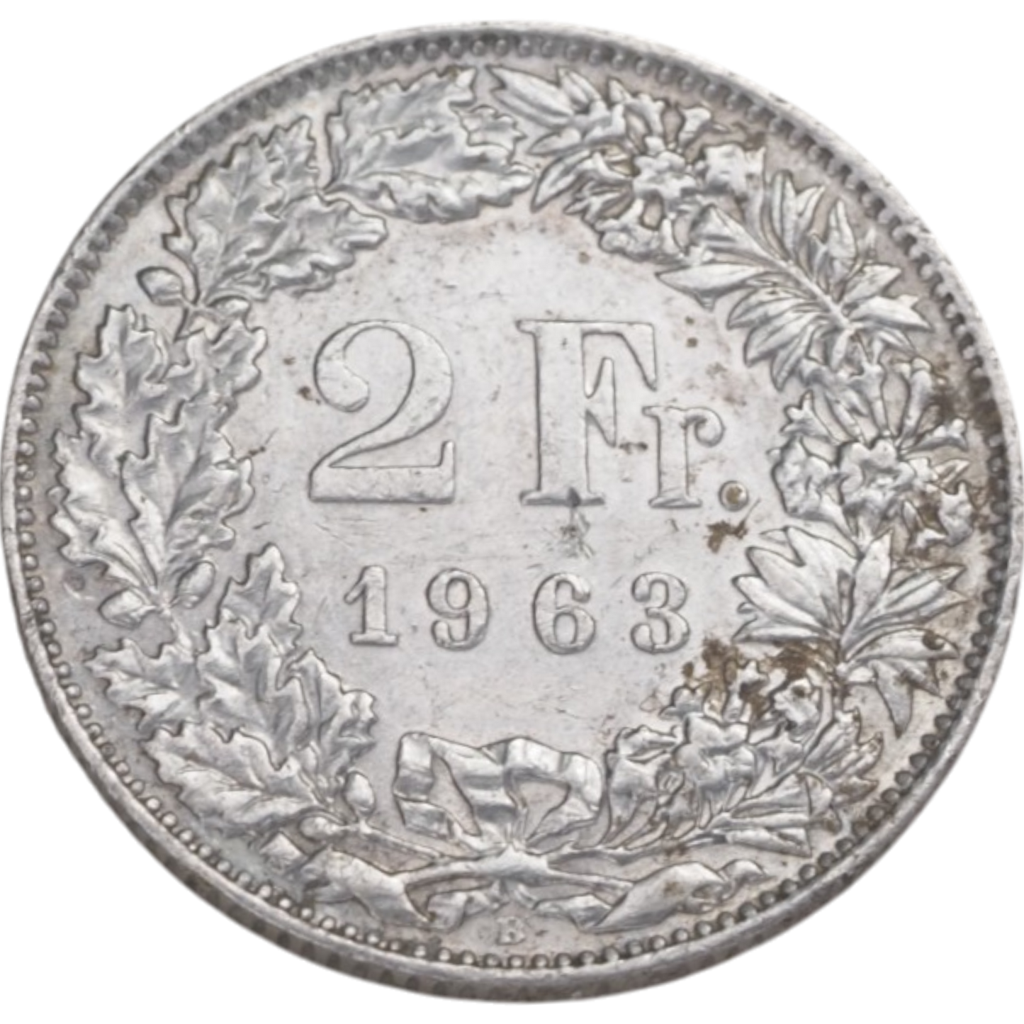 Swiss 2 Franc Coin – 1963 – Lady Helvetia – Collectible Silver Coin