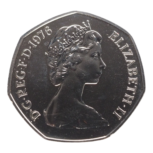 United Kingdom 1976 – 50 New Pence – Qell – Proof – Ex – Set Coin KM#913