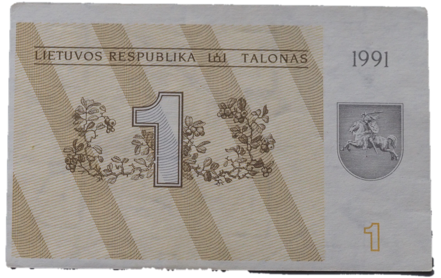 Market snapshot – Lithuania 1 Talonas 1991 banknote