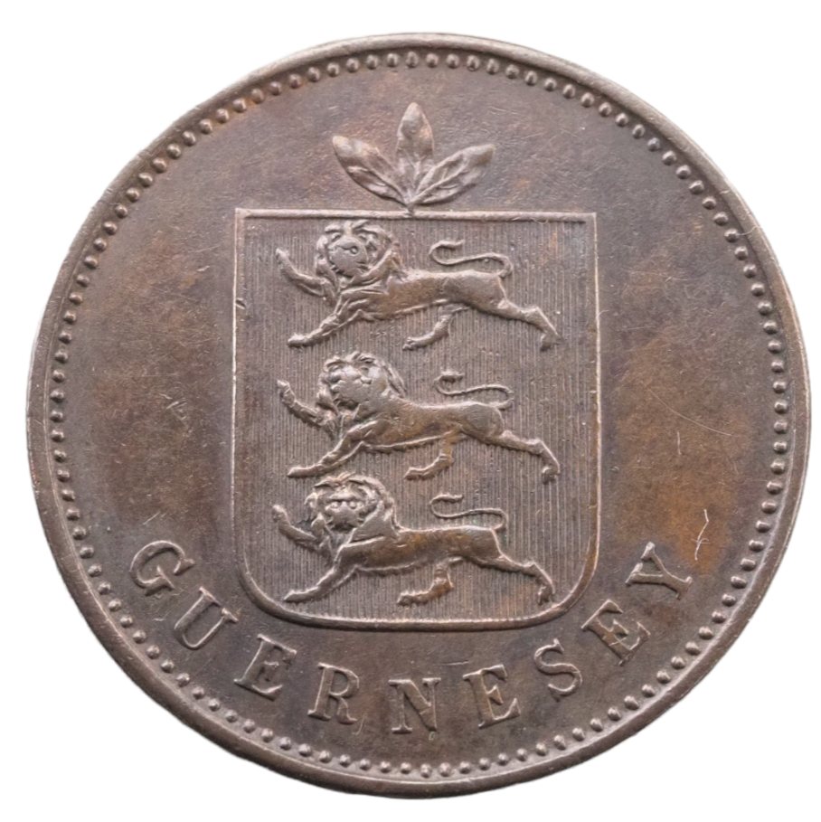 1830 Guernsey 4 Dobles Copper Coin