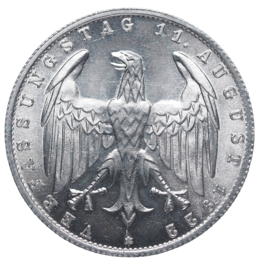 1922J 3 Mark Germany Weimar Republic Coin