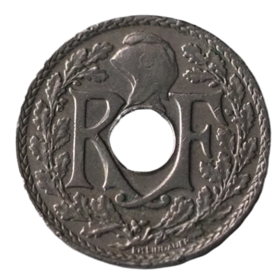 1935 France 5 Centimes Coin