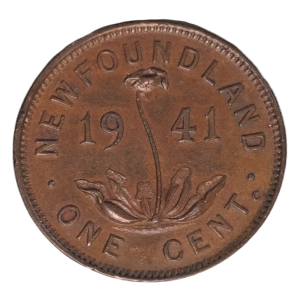 1941 Newfoundland Small 1 One Cent Coin KM# 18
