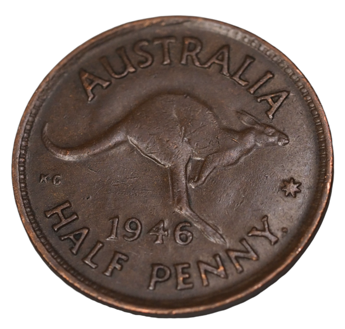 1946 Australian Half Penny Bronze Coin
