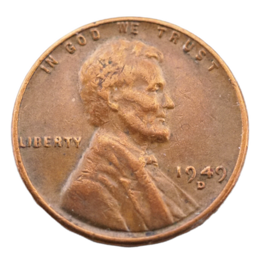 1949D Lincoln Wheat Small One Cent Coin