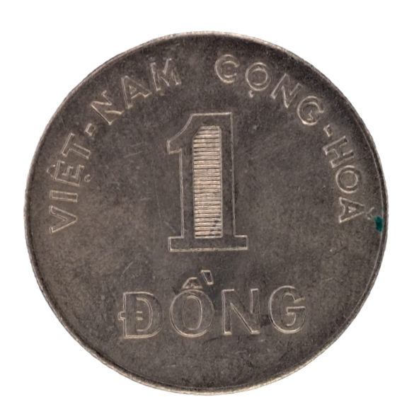 1964 Vietnam 1 Dong Coin Obverse View aUNC KM# 7