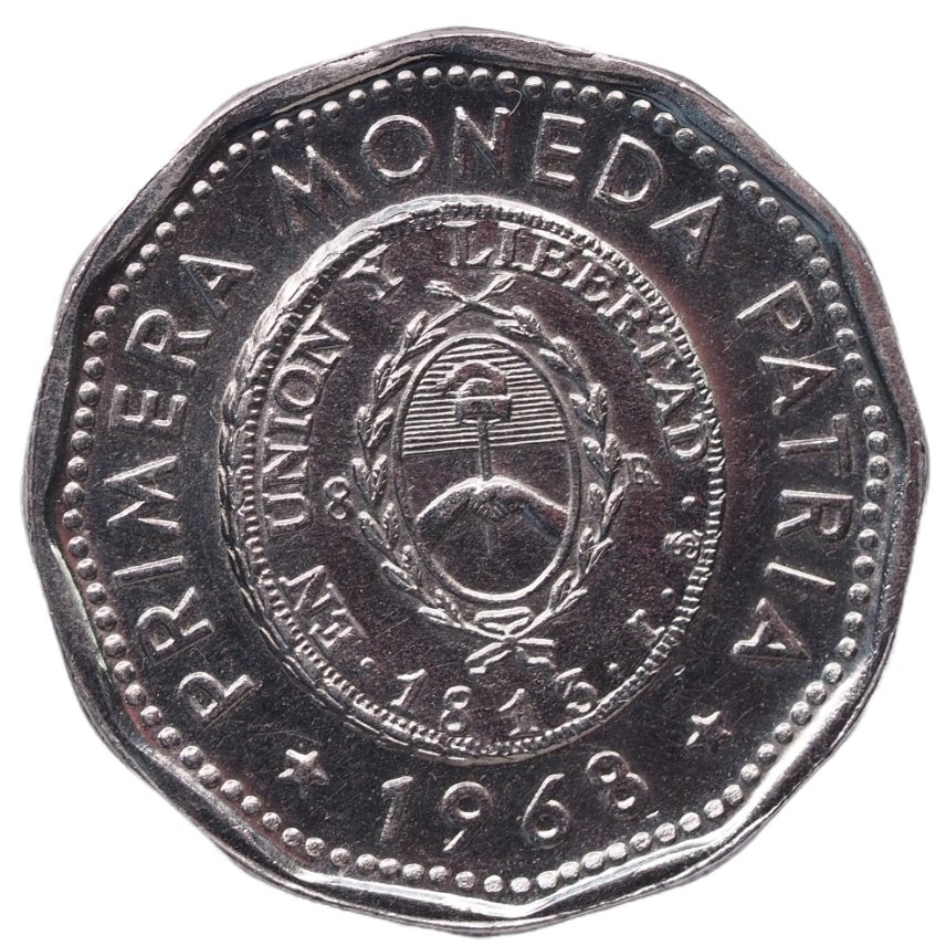 1968 Argentina 25 Pesos Coin Reverse