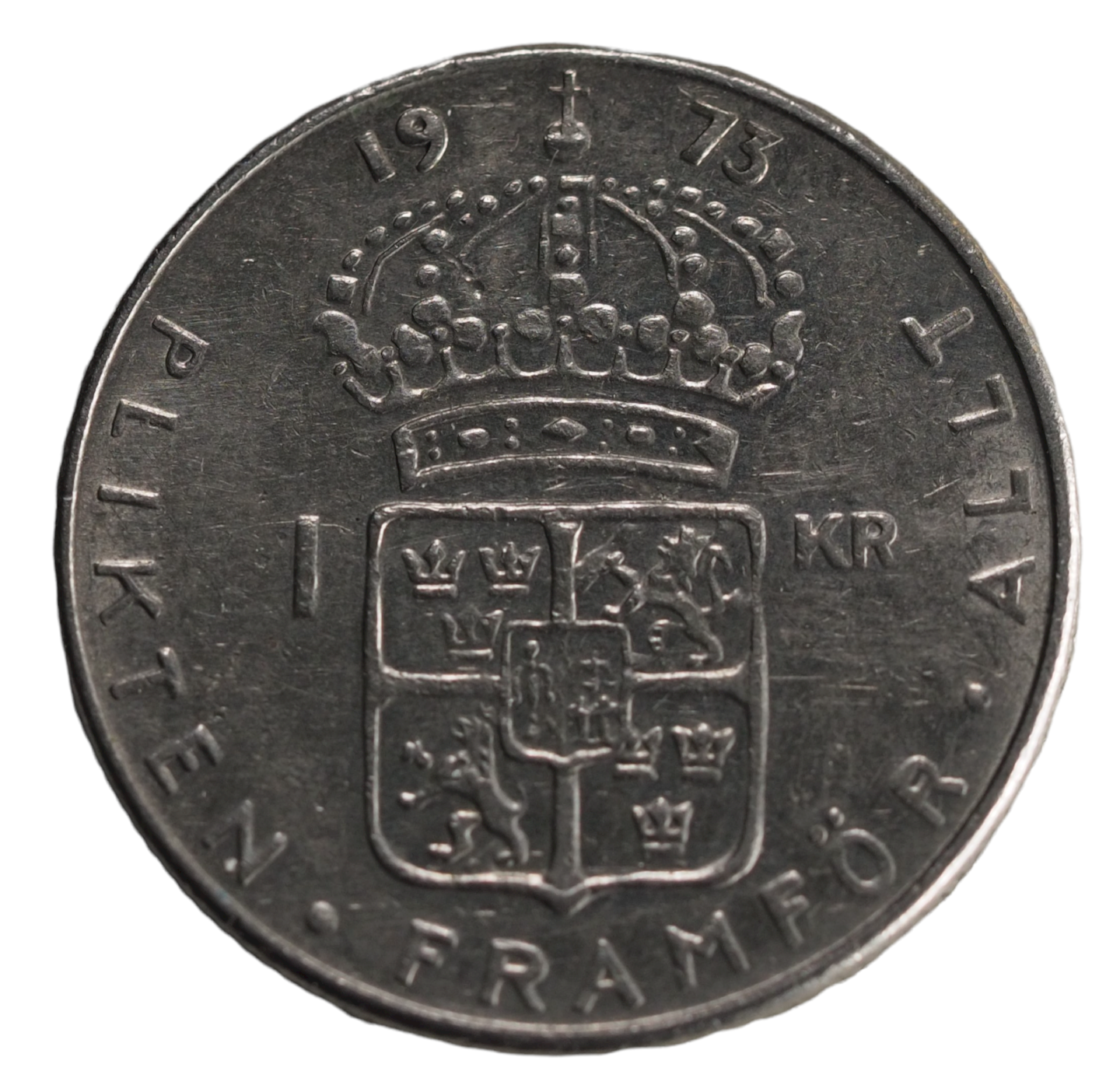 1973 Sweden Gustaf VI Krona Copper-Nickel Coin