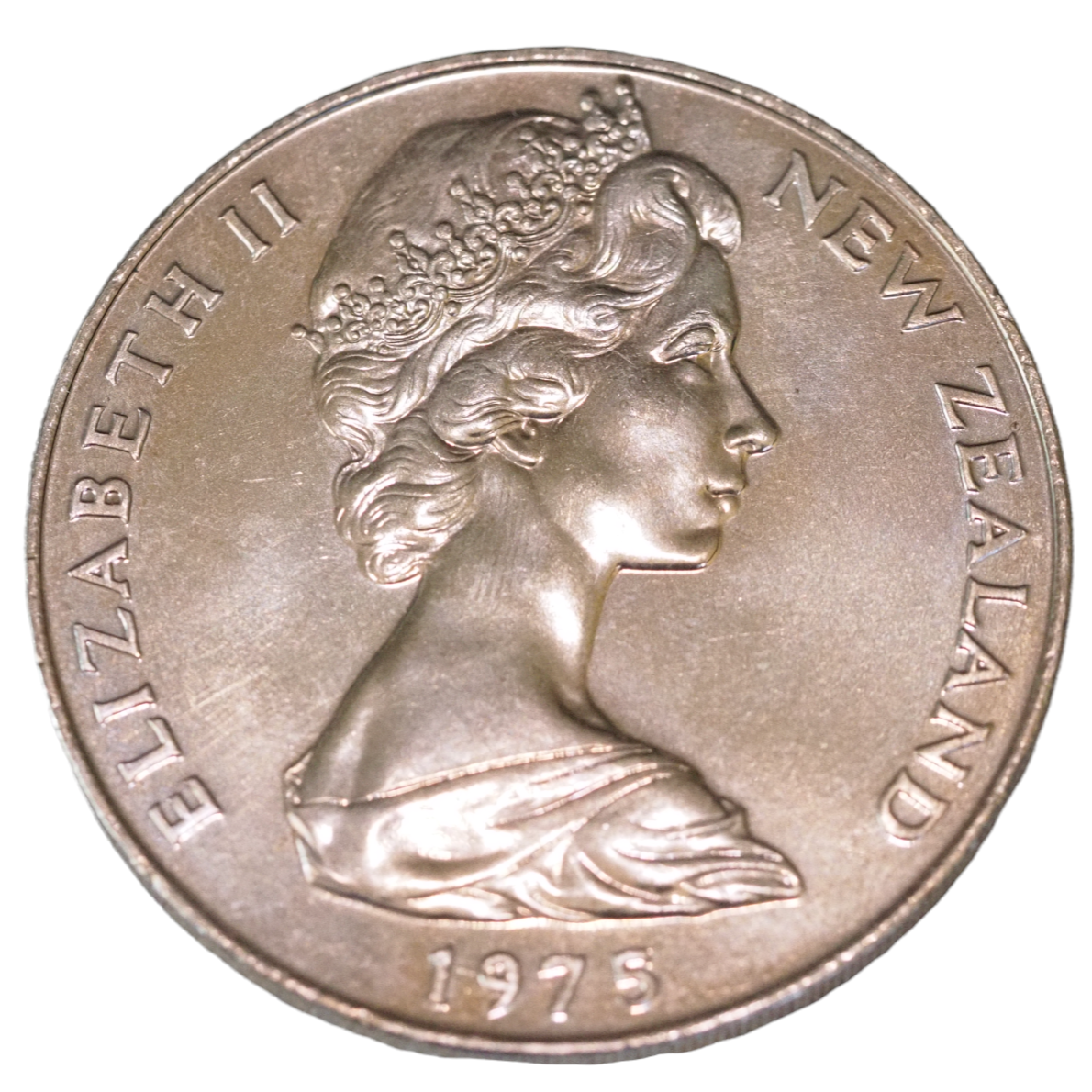 1975 New Zealand 1 Dollar Coin Obverse View