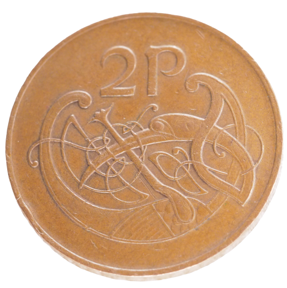 1980 Ireland 2p Coin Harp and Celtic Bird
