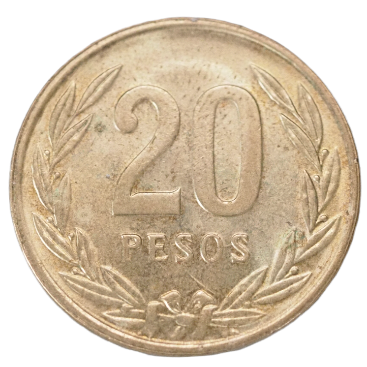1989 Colombia 20 Pesos KM# 282 UNC Coin