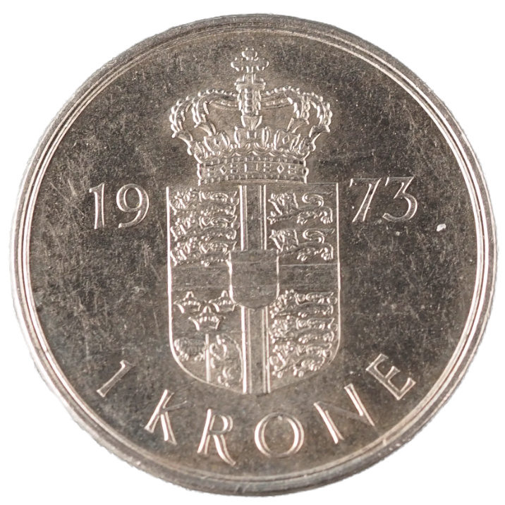1 Krone Denmark 1973 Coin Reverse
