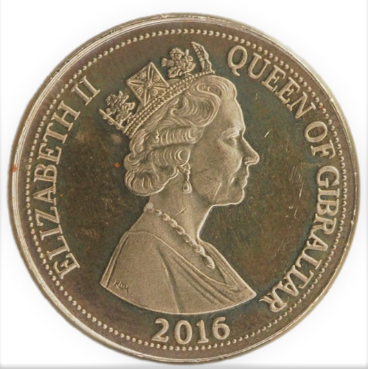 2016 Gibraltar One Pound UNC Coin The Dragon Tree Front View