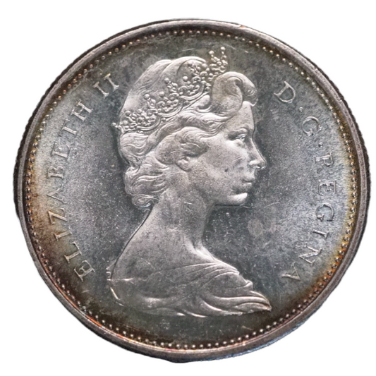25 Cents Canada 1967 Quarter Dollar Coin Front View