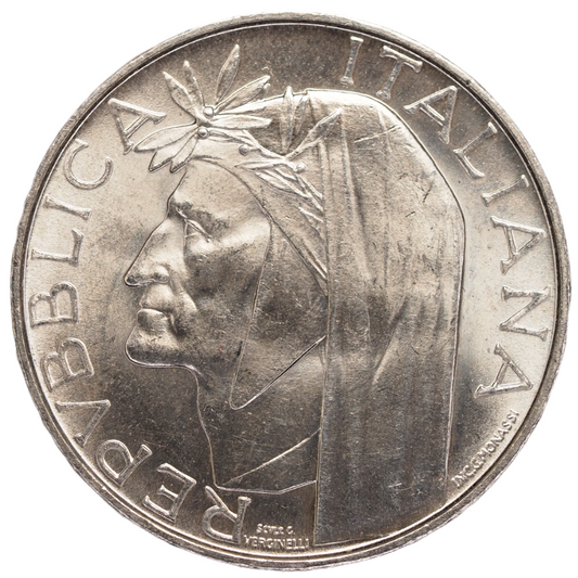 500 Lire Italy 1965 UNC Silver Coin KM# 100