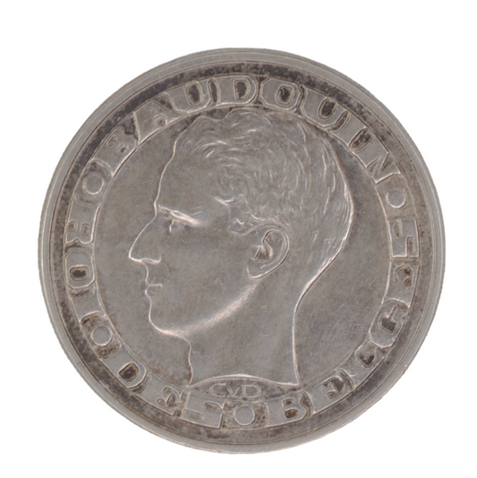 50 Francs Belgium 1958 Silver Coin Baudouin I
