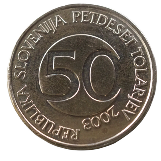 50 Tolarjev Slovenia 2003 UNC Coin KM# 52 Copper-Nickel