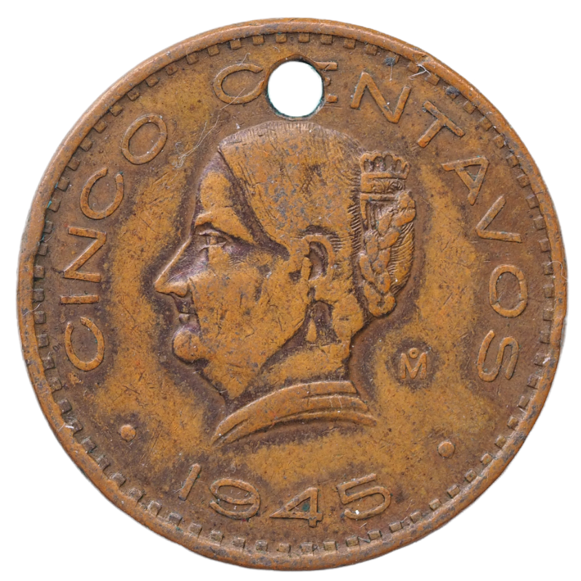 5 Centavos Mexico 1945 Coin KM# 424