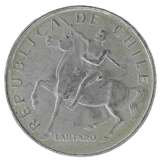 5 Escudos Chile 1971 Horse Lautaro Coin KM# 199