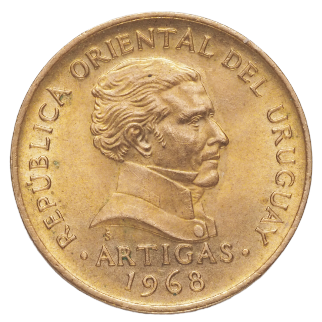 5 Pesos Uruguay 1968 Coin KM# 50