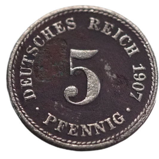 5 Pfenning Germany 1907A Coin