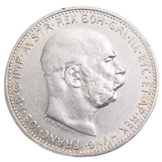 Austria 1914 1 Corona Silver Coin KM# 2820