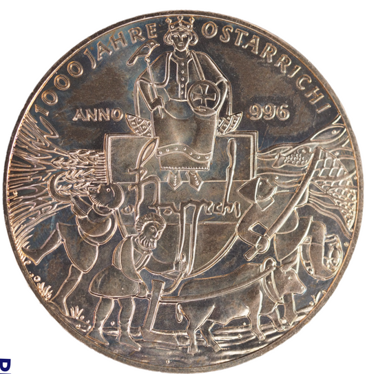 Austria 1996 5 Euro Medal 1000 Jahre Ostarrichi Anno 996