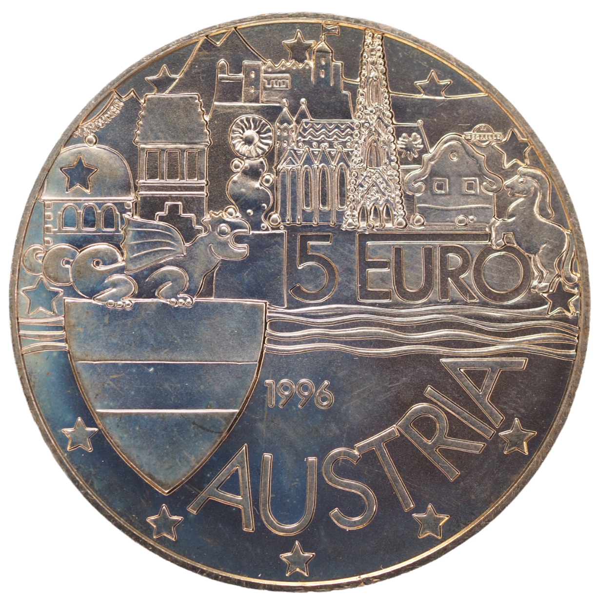 Austria 5 Euro Medal 1996 Copper-Nickel X# 38