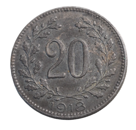 Austria Karl I 20 Heller Coin 1918 Obverse KM: 2826