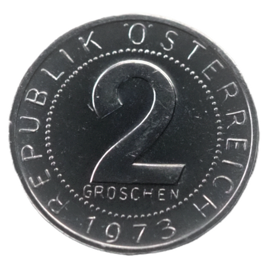 Austria Osterreich 2 Groschen 1973 Proof Coin UNC